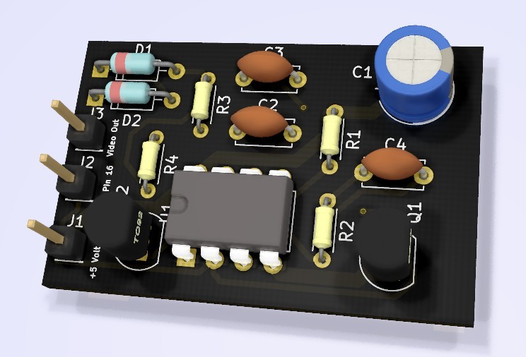 ZX81 / Timex 1000 Composite Video PCB met Backporch - Modulator Upgrade